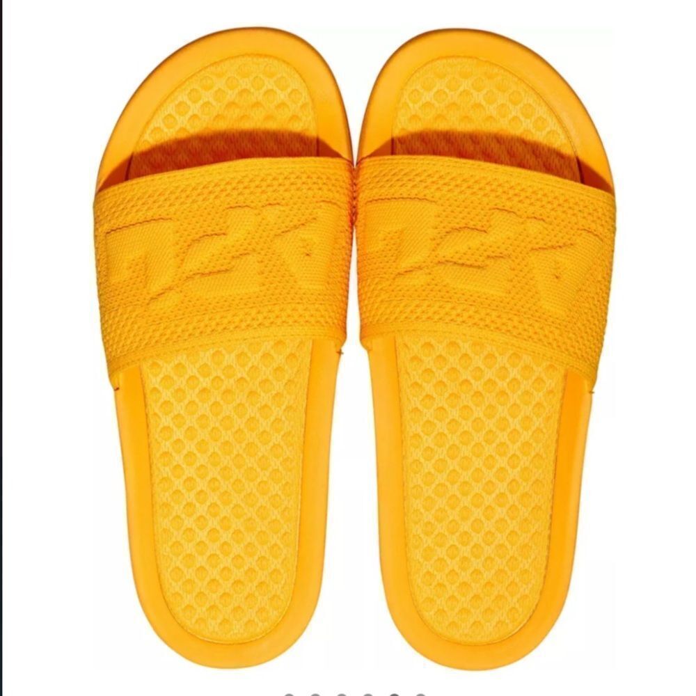 APL Big Logo TechLoom Slides in Mango. Unisex, Men Size 9/Ladies 10.5. NIB!